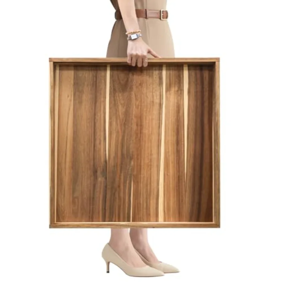 Extra Large Square Ottoman Tray 24" Acacia Wood Serving Tray for with Handles Farmhouse Wooden Decorative Trays Coffee Table Tr
Extra Large Square Ottoman Tray 24" Acacia Wood Serving Tray for with Handles Farmhouse Wooden Decorative Trays Coffee Table Tr