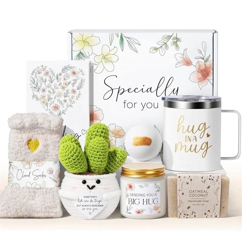 Hug In A Mug Self Care Gift Set Knitted Cactus Spa Bath Gift Box For Valentine's Mother's Day Birthday Get Well Gift For Women
Hug In A Mug Self Care Gift Set Knitted Cactus Spa Bath Gift Box For Valentine's Mother's Day Birthday Get Well Gift For Women
