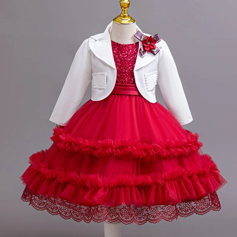Cute Princess Dresses + Coat Outfits 2 Suit 5-10 Years Elegant Formal Children's Communion Birthday Luxury Wedding Bridesmaids 
Cute Princess Dresses + Coat Outfits 2 Suit 5-10 Years Elegant Formal Children's Communion Birthday Luxury Wedding Bridesmaids