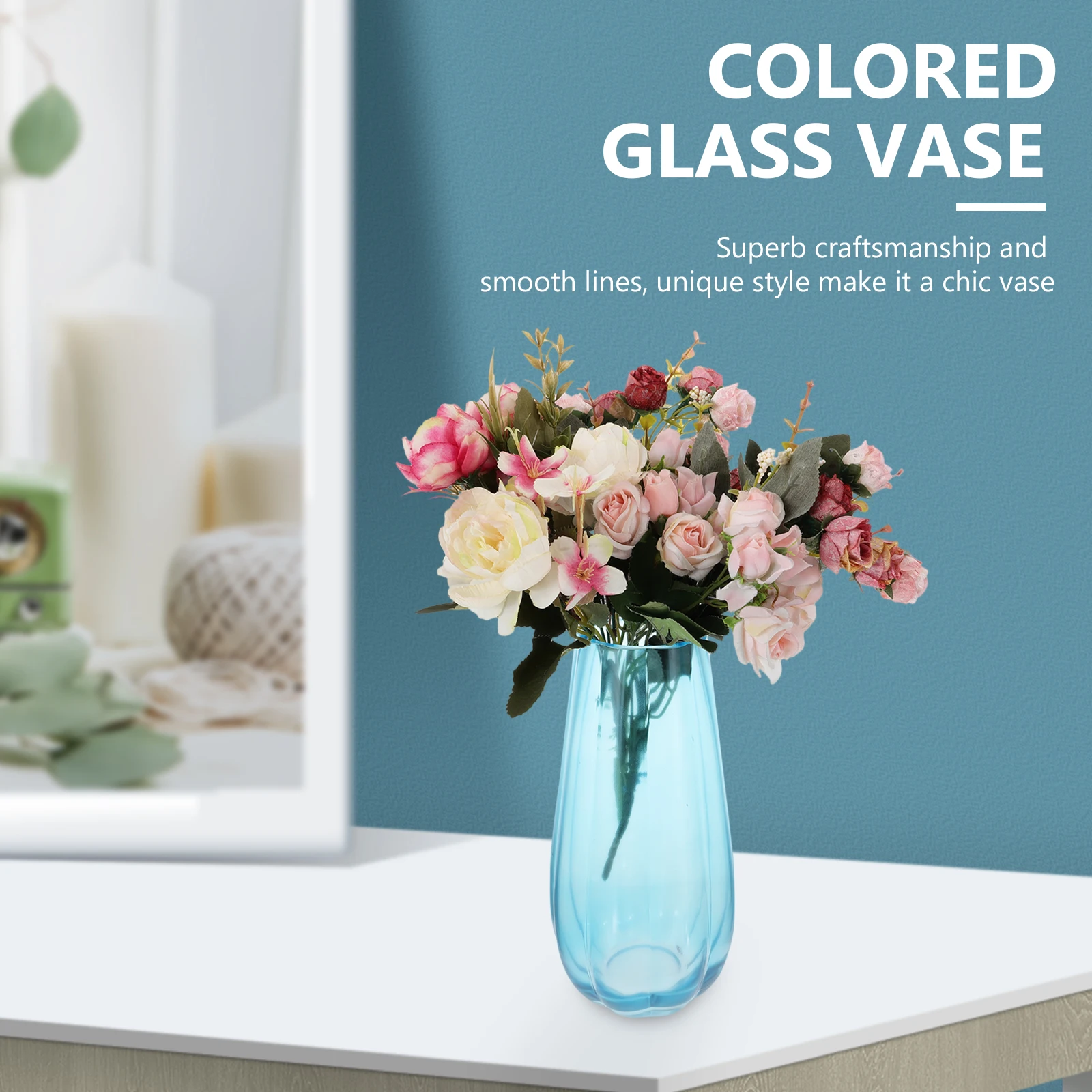 1Pcs Simple Yet Elaborate Glass Vase Stylish Ornament for Living Room Bedroom Flower Display Colored Glass Vase
1Pcs Simple Yet Elaborate Glass Vase Stylish Ornament for Living Room Bedroom Flower Display Colored Glass Vase