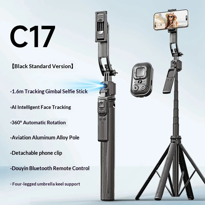 Smart AI Follow-Up Gimbal C17 Selfie Stick Face Tracking Anti-Shake Extendable Selfie Device Phone Holder
Smart AI Follow-Up Gimbal C17 Selfie Stick Face Tracking Anti-Shake Extendable Selfie Device Phone Holder