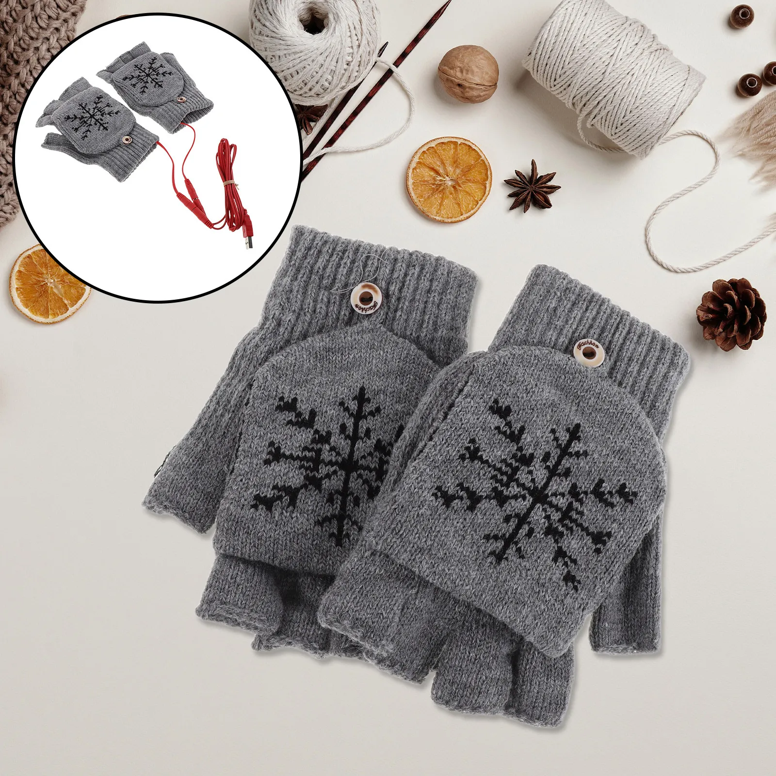 1Pair USB Electric Heating Gloves Rechargeable Winter Fingerless Flap Mittens Women Office Driving Hand Warmers Grey
1Pair USB Electric Heating Gloves Rechargeable Winter Fingerless Flap Mittens Women Office Driving Hand Warmers Grey