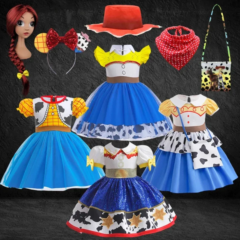 Toy Movies Girls Jessie Dress Up Summer Birthday Baby Puff Sleeve Cowboy Dress Halloween Carnival Party Buzz Woody Costume Hat
Toy Movies Girls Jessie Dress Up Summer Birthday Baby Puff Sleeve Cowboy Dress Halloween Carnival Party Buzz Woody Costume Hat