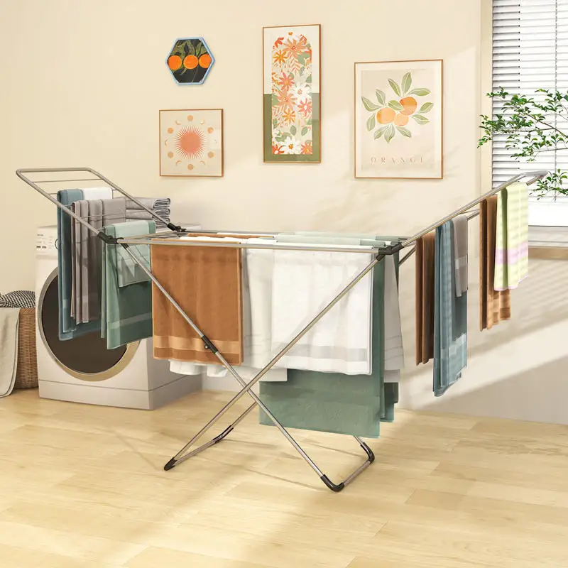 Folding Clothes Drying Rack with Adjustable Wings for Indoor and Outdoor Use
Folding Clothes Drying Rack with Adjustable Wings for Indoor and Outdoor Use