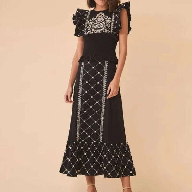 Trendy Pattern Print Skirts Set for Women 2024 Spring O Neck Tunic Top & High Waist Skirt Outfit Summer Butterfly Sleeve 2 Suits
Trendy Pattern Print Skirts Set for Women 2024 Spring O Neck Tunic Top & High Waist Skirt Outfit Summer Butterfly Sleeve 2 Suits