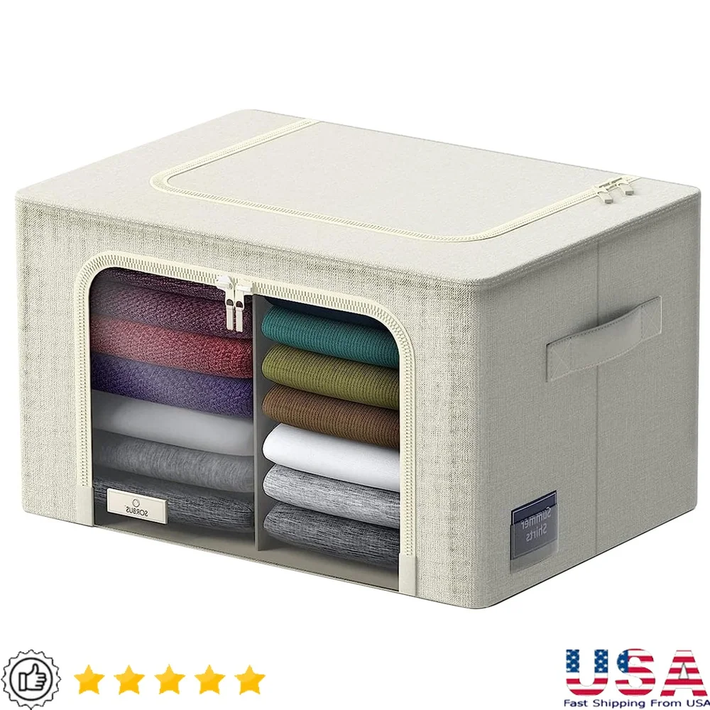 Stackable Foldable Storage Bins with Dividers Clear Window Dual Zipper Handles Clothing Linens Organizing Seasonal Wear
Stackable Foldable Storage Bins with Dividers Clear Window Dual Zipper Handles Clothing Linens Organizing Seasonal Wear