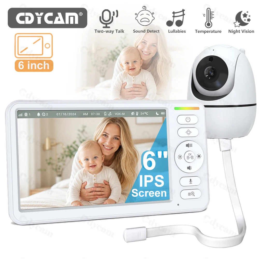 No WiFi Baby Monitor 6" Screen,Pan-Tilt-Zoom Video Upgrade with Camera and Audio, Night Vision VOX 2-way Talk Lullabies Monitor
No WiFi Baby Monitor 6" Screen,Pan-Tilt-Zoom Video Upgrade with Camera and Audio, Night Vision VOX 2-way Talk Lullabies Monitor