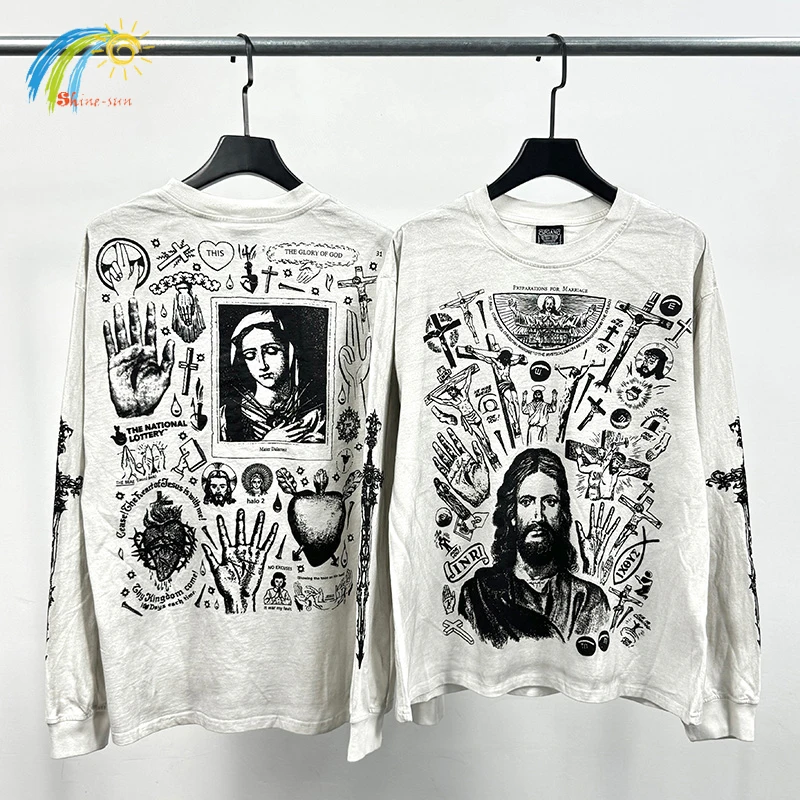 Футболка с длинными рукавами «Иисус на кресте» Saint, мужская и женская уличная одежда, винтажная белая грязная футболка, всесезонные футболки большого размера
Футболка с длинными рукавами «Иисус на кресте» Saint, мужская и женская уличная одежда, винтажная белая грязная футболка, всесезонные футболки большого размера