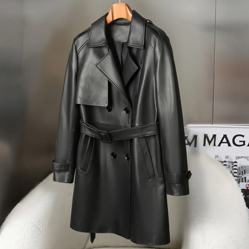 Sheepskin windbreaker, genuine leather jacket, women's mid length coat, loose fitting suit collar coat, fashionable autumn and
Sheepskin windbreaker, genuine leather jacket, women's mid length coat, loose fitting suit collar coat, fashionable autumn and
