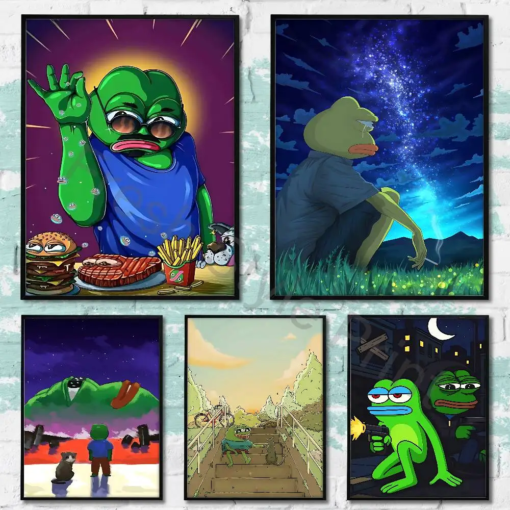 Meme P-Pepe the F-Frog Poster Fancy Wall Sticker for Living room bar retro decorative painting room
Meme P-Pepe the F-Frog Poster Fancy Wall Sticker for Living room bar retro decorative painting room