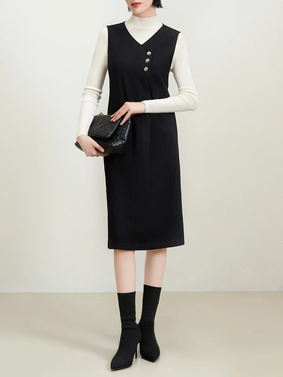 Bla V-ne Svel Wool Vest Dr Spring 2025 New Sle Faionable Layering Lady's H-Line Pure Color Commute Dr
Bla V-ne Svel Wool Vest Dr Spring 2025 New Sle Faionable Layering Lady's H-Line Pure Color Commute Dr