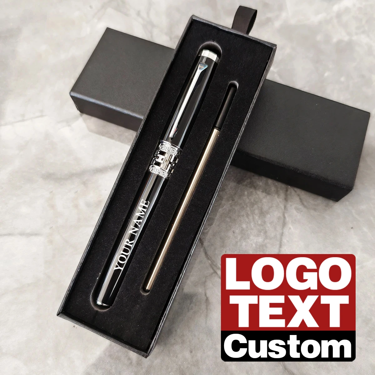 Luxury Metal Ballpoint Pen Box Set black Roller Pen Office Stationary 0.7mm Business Writing Customized Name Text Logo Gift
Luxury Metal Ballpoint Pen Box Set black Roller Pen Office Stationary 0.7mm Business Writing Customized Name Text Logo Gift