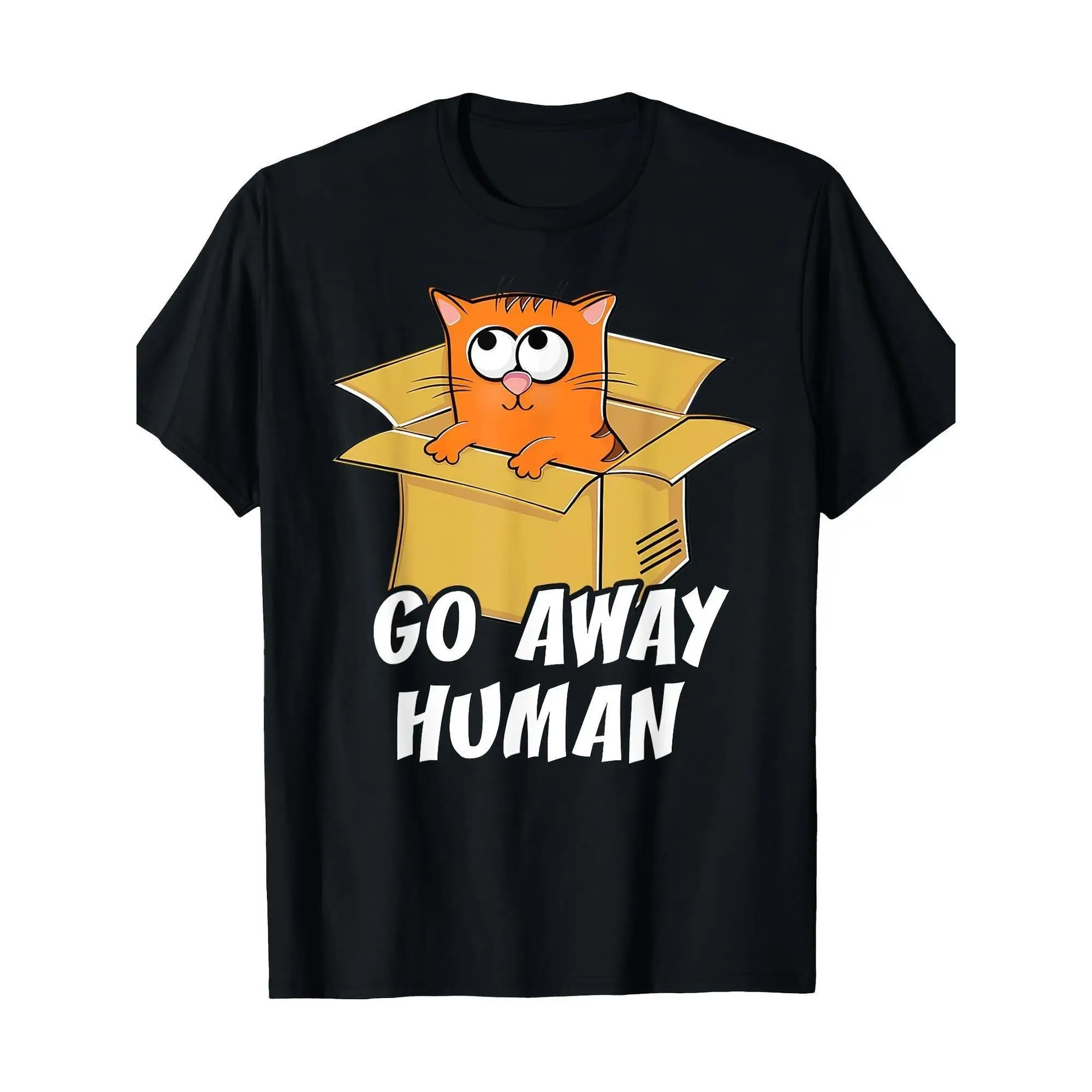 Funny Cat T-shirt Go Away Human Sarcastic Print Humorous Pet Lover Graphic Tee Kitten in a Box Top
Funny Cat T-shirt Go Away Human Sarcastic Print Humorous Pet Lover Graphic Tee Kitten in a Box Top