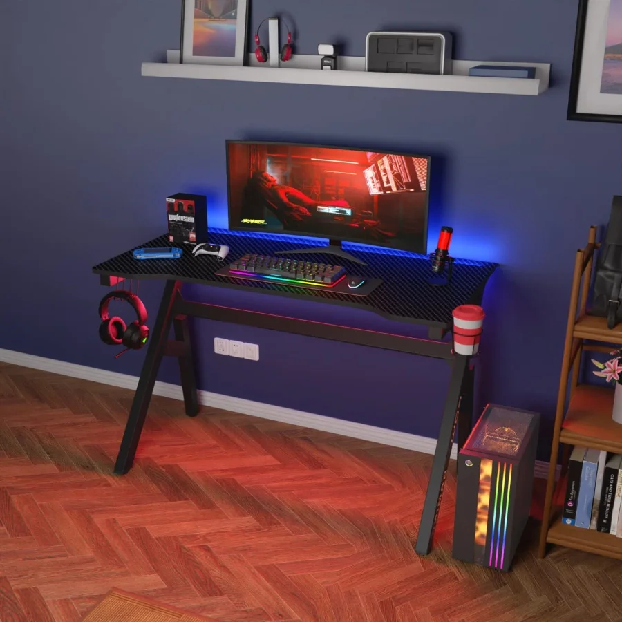 Игровой стол 47 Gaming Desk, красный, с текстурой карбона, прочная стальная рама, держатель для стаканов, крючок для наушников, отверстия для кабель-менеджмента
Игровой стол 47 Gaming Desk, красный, с текстурой карбона, прочная стальная рама, держатель для стаканов, крючок для наушников, отверстия для кабель-менеджмента