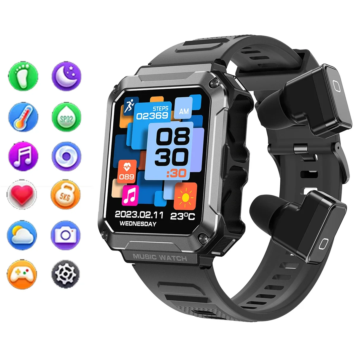 T93 Smart Watch Wireless TWS Headset 4GB Memory BT Call 1.96inch Earbuds Sport Local Music Earphone For Men Women Smart Watch
T93 Smart Watch Wireless TWS Headset 4GB Memory BT Call 1.96inch Earbuds Sport Local Music Earphone For Men Women Smart Watch