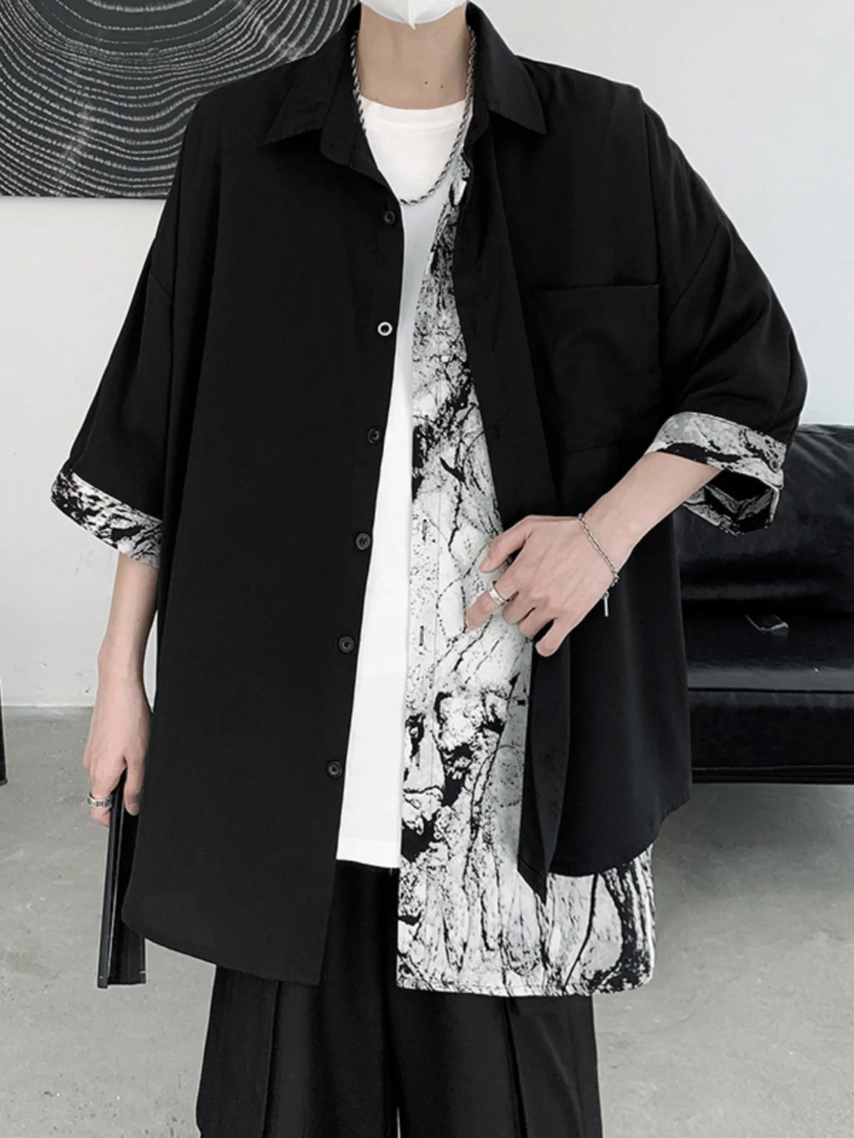 New Chinese Style Men's Shirt Short Sleeve Mountain Style Dark Series Fake Two-Piece Shirt Premium Feeling 7 Sleeve Loose Fit
New Chinese Style Men's Shirt Short Sleeve Mountain Style Dark Series Fake Two-Piece Shirt Premium Feeling 7 Sleeve Loose Fit