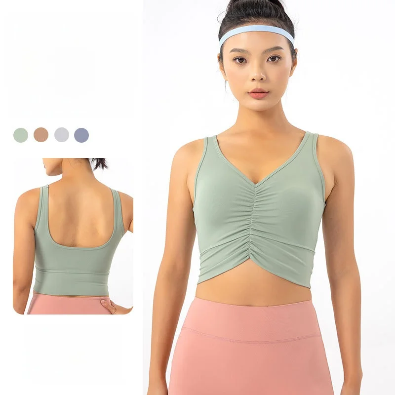 Новый спортивный бюстгальтер телесного цвета для йоги в европейском и американском стиле для женщин с бантом для фитнеса, противоударная верхняя одежда с открытой спиной и пуш-ап
Новый спортивный бюстгальтер телесного цвета для йоги в европейском и американском стиле для женщин с бантом для фитнеса, противоударная верхняя одежда с открытой спиной и пуш-ап