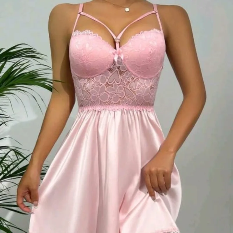 Top Fashion Sexy Lingerie Nightgown Night Dress Babydolls Backless Camisole Skirt Women's Pajamas Dress Lace Satin Home Wear
Top Fashion Sexy Lingerie Nightgown Night Dress Babydolls Backless Camisole Skirt Women's Pajamas Dress Lace Satin Home Wear