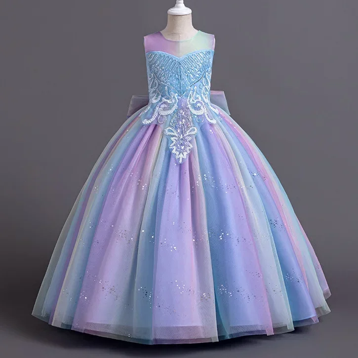 Girls' Sequin Princess Dress 4-12 Years Old Embroidery Color Matching Mesh Long Dress Flower Boy Prom Evening Dress Halloween Cl
Girls' Sequin Princess Dress 4-12 Years Old Embroidery Color Matching Mesh Long Dress Flower Boy Prom Evening Dress Halloween Cl