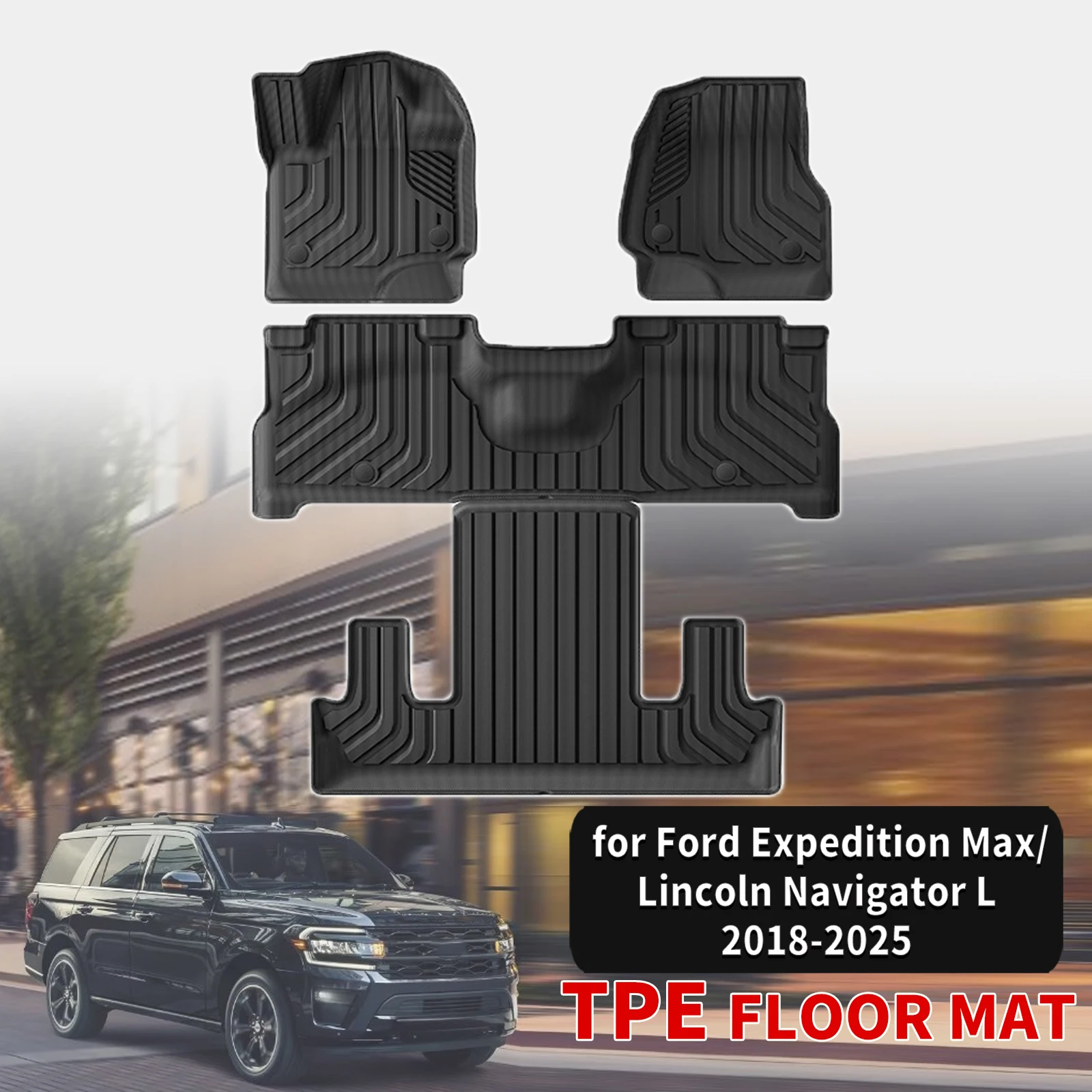 for Ford Expedition Max/Lincoln Navigator L 7 Seat (North American fuel) LHD 2018-2025 Durable TPE Car Floor & Trunk Mats
for Ford Expedition Max/Lincoln Navigator L 7 Seat (North American fuel) LHD 2018-2025 Durable TPE Car Floor & Trunk Mats