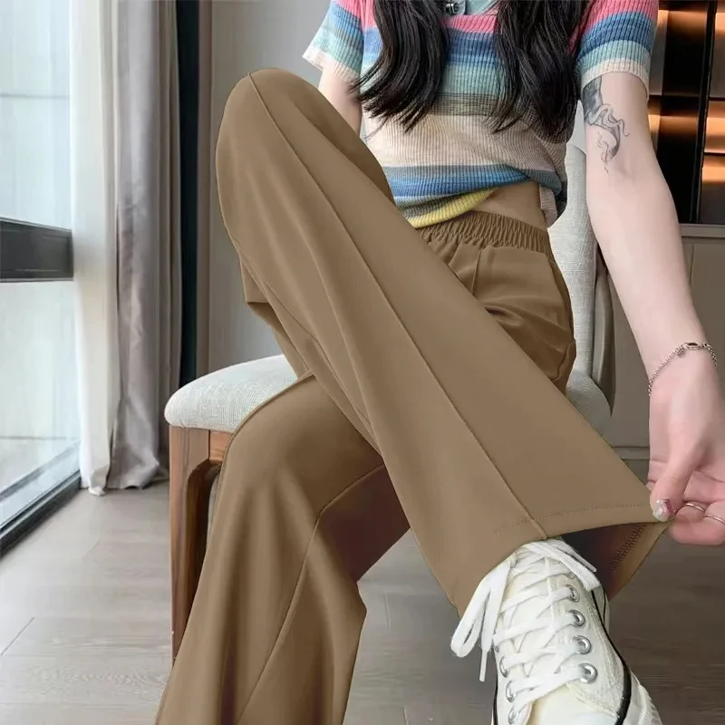 Female Leisure Ice Silk High Waisted Wide Leg Pants Summer Women Ice Shreds High Waisted Straight leg Floor Mopping Suit Pants
Female Leisure Ice Silk High Waisted Wide Leg Pants Summer Women Ice Shreds High Waisted Straight leg Floor Mopping Suit Pants