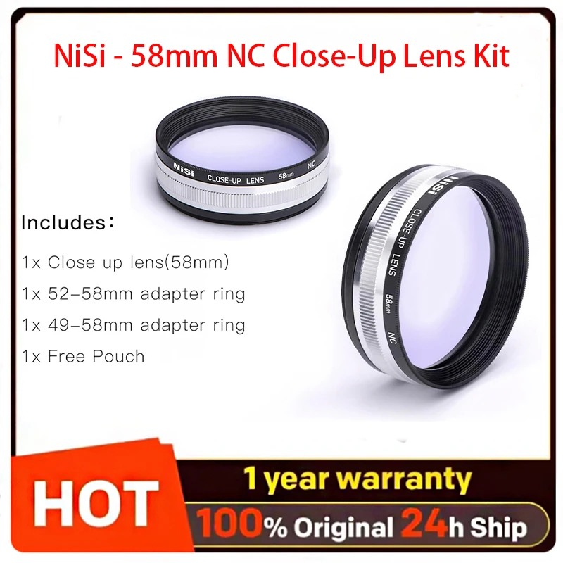 NiSi - 58mm NC Close-Up Lens Kit, Close-Up Macro Lens Filter, 58mm Thread, +5 Diopters, Nano Coating, Optical Glass
NiSi - 58mm NC Close-Up Lens Kit, Close-Up Macro Lens Filter, 58mm Thread, +5 Diopters, Nano Coating, Optical Glass
