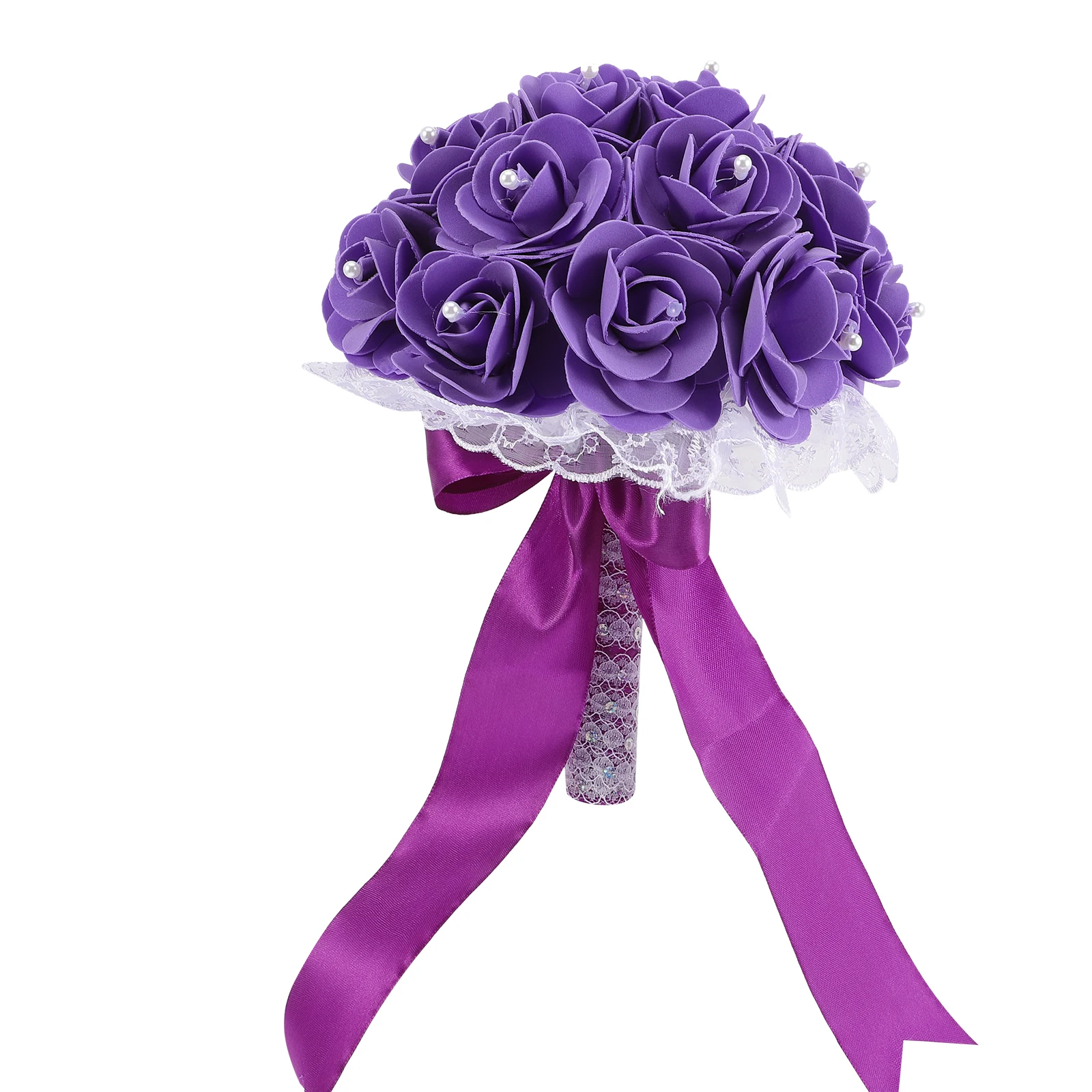 Elegant Artificial Flower Bridal Bouquet Lace Decor Wedding Party PurpleFlower Decorations Roses Bouquet for Bride Bridesmaids
Elegant Artificial Flower Bridal Bouquet Lace Decor Wedding Party PurpleFlower Decorations Roses Bouquet for Bride Bridesmaids