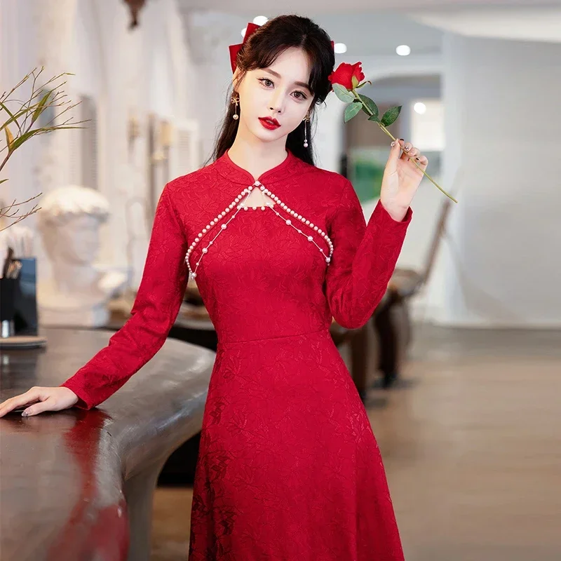 4XL 2023 High Gear New Year Chinese Style Qipao Modern Asian Dress for Women Long Sleeve Cheongsam Evening Wear
4XL 2023 High Gear New Year Chinese Style Qipao Modern Asian Dress for Women Long Sleeve Cheongsam Evening Wear