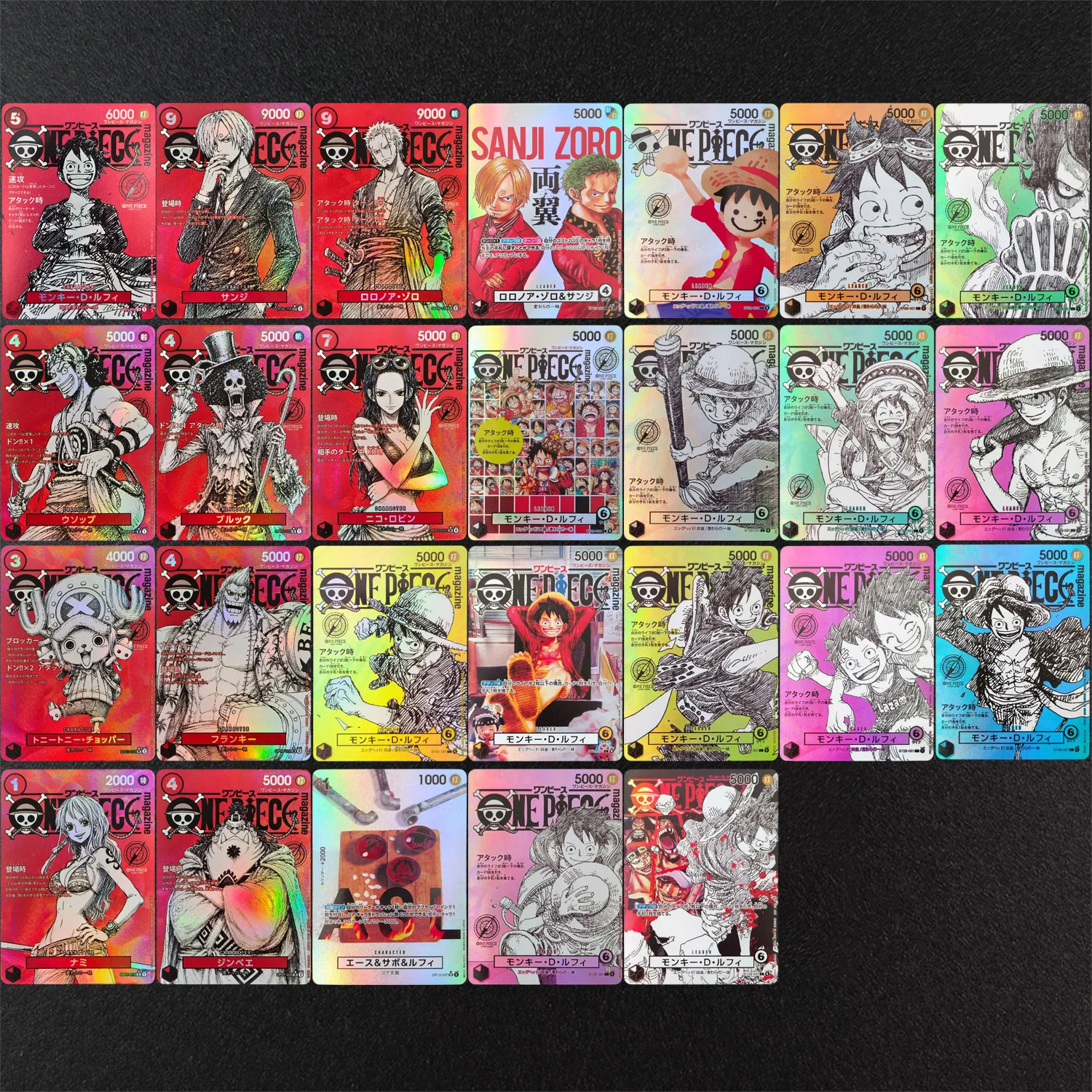 Homemade Version One Piece Magazine Style Japanese Luffy Zoro Nami Usopp Sanji Chopper Robin Game Collection Texture Card Toy
Homemade Version One Piece Magazine Style Japanese Luffy Zoro Nami Usopp Sanji Chopper Robin Game Collection Texture Card Toy