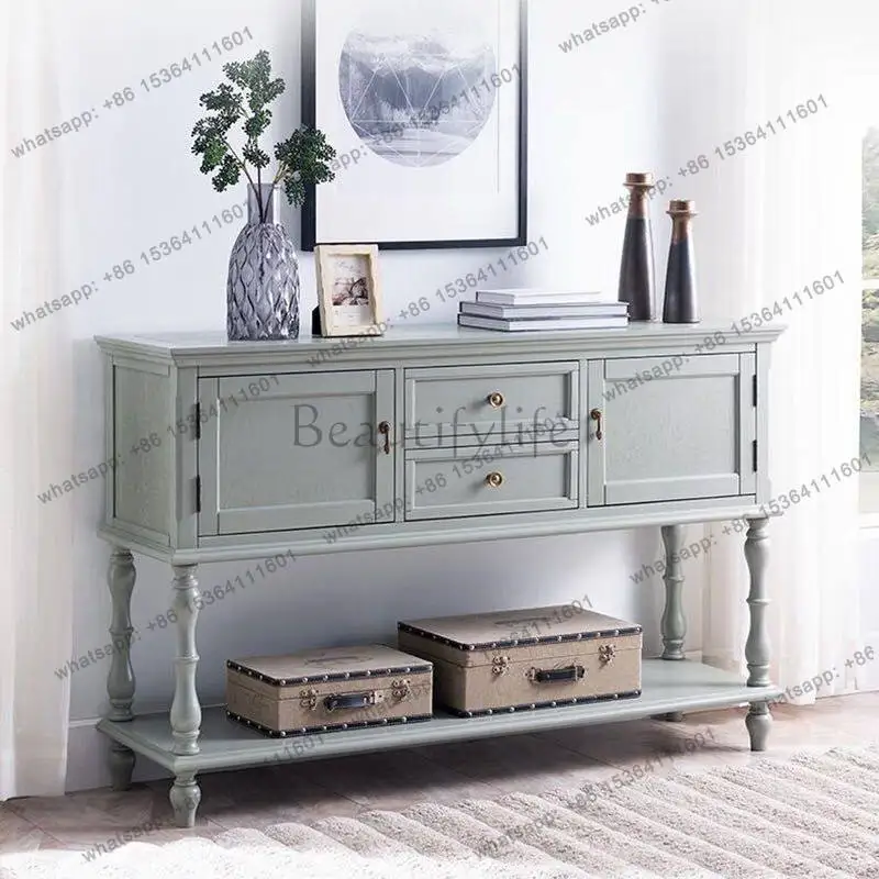American solid wood porch cabinet light luxury premium gray retro side cabinet
American solid wood porch cabinet light luxury premium gray retro side cabinet