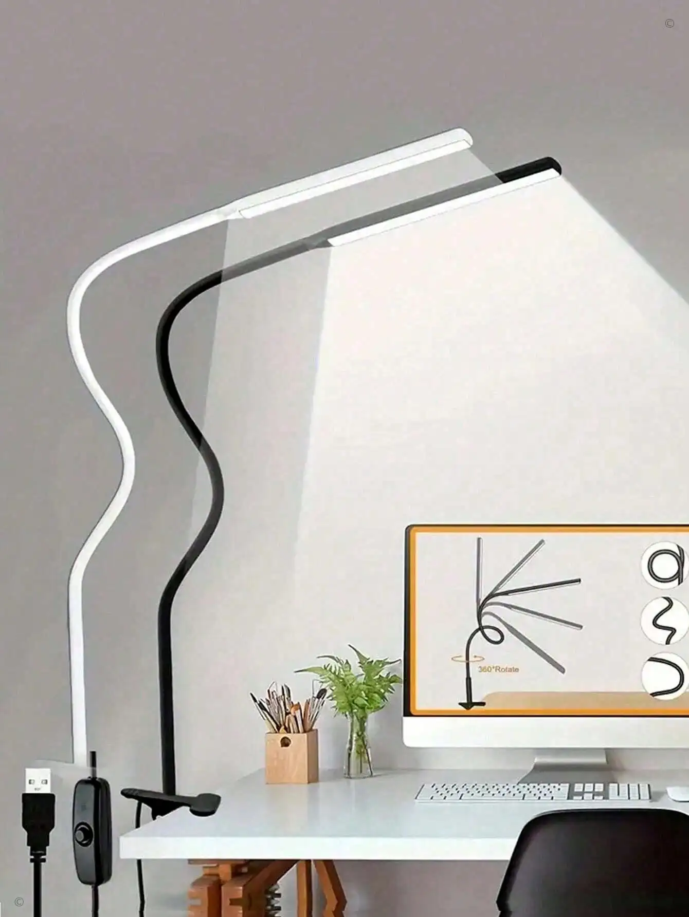 1pc LED Gooseneck Lamp With Clip, Adjustable Flexible Neck, US8 Power Cord With Switch, Button Control And Corded Design - Ideal
1pc LED Gooseneck Lamp With Clip, Adjustable Flexible Neck, US8 Power Cord With Switch, Button Control And Corded Design - Ideal