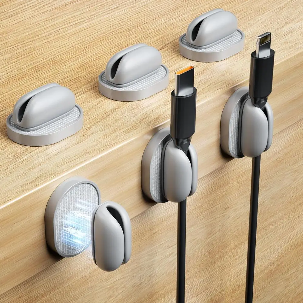 Gray 6-Pack Magnetic Cable Clips, Adjustable Cord Holders for Desk Cable Management, Adhesive Wire Organizers for Home or Office
Gray 6-Pack Magnetic Cable Clips, Adjustable Cord Holders for Desk Cable Management, Adhesive Wire Organizers for Home or Office