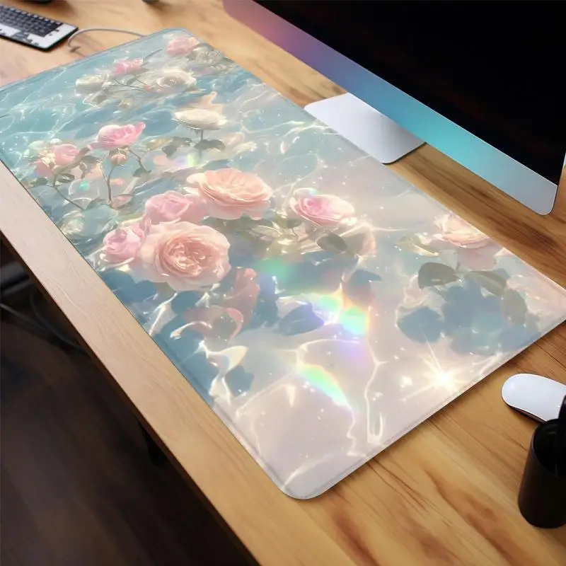 Коврик для мыши с рисунком «Розовый сад», большой игровой коврик для мыши, нескользящая резиновая основа, коврик для офисного компьютерного стола для ПК и ноутбука
Коврик для мыши с рисунком «Розовый сад», большой игровой коврик для мыши, нескользящая резиновая основа, коврик для офисного компьютерного стола для ПК и ноутбука