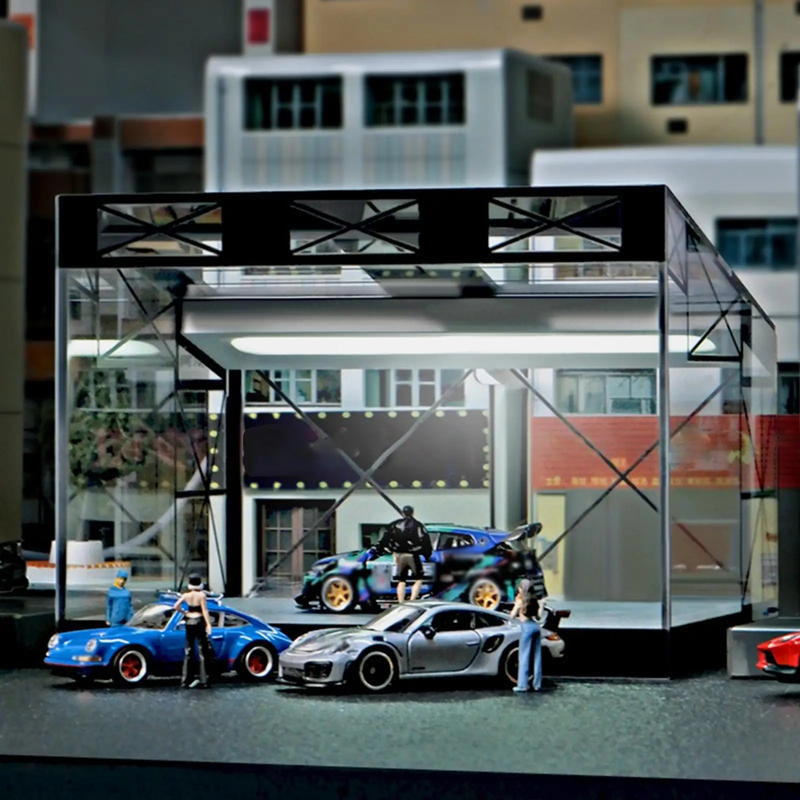 Модель литая автомобиля в масштабе 1:64, дисплей, фотообои с подсветкой, литая машина, гараж
Модель литая автомобиля в масштабе 1:64, дисплей, фотообои с подсветкой, литая машина, гараж