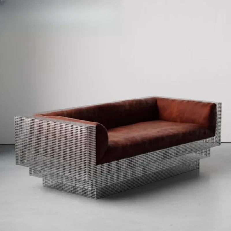 Nordic medieval Bauhaus stainless steel grid retro old money style niche metal small apartment single three-person sofa
Nordic medieval Bauhaus stainless steel grid retro old money style niche metal small apartment single three-person sofa