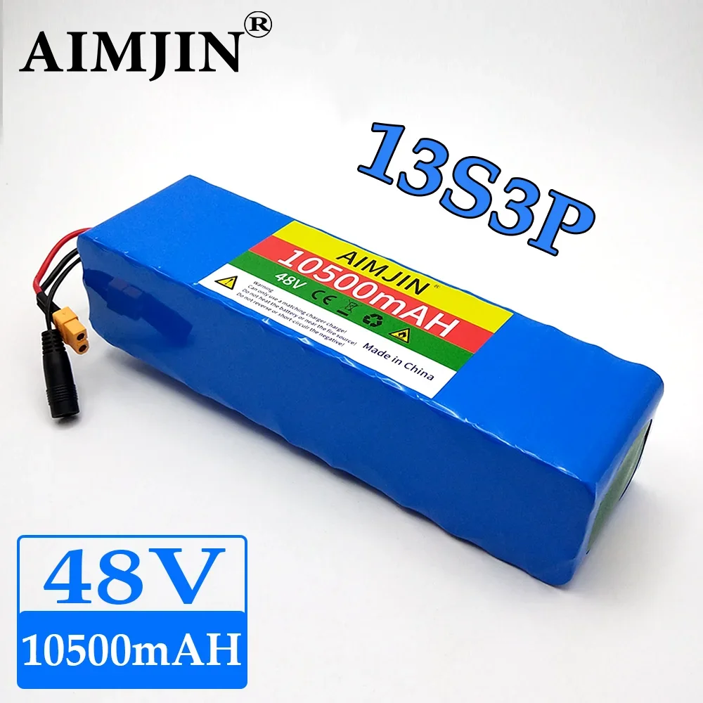 13S3P 48V 10500mAh 10.5Ah 1000W Lithium-ion Battery Pack with BMS + 54.6V Charger
13S3P 48V 10500mAh 10.5Ah 1000W Lithium-ion Battery Pack with BMS + 54.6V Charger