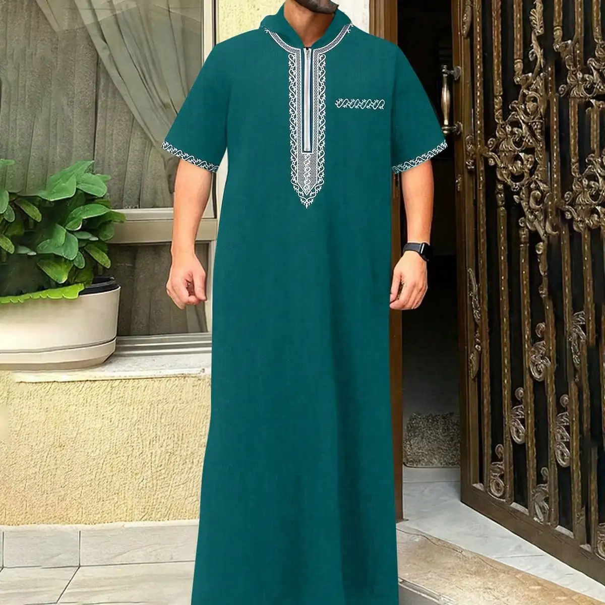 Мусульманский карман Тобе с короткими рукавами, капюшоном и вышивкой, повседневная арабская одежда, традиционная мужская одежда для молитвенного фестиваля Gandoura
Мусульманский карман Тобе с короткими рукавами, капюшоном и вышивкой, повседневная арабская одежда, традиционная мужская одежда для молитвенного фестиваля Gandoura