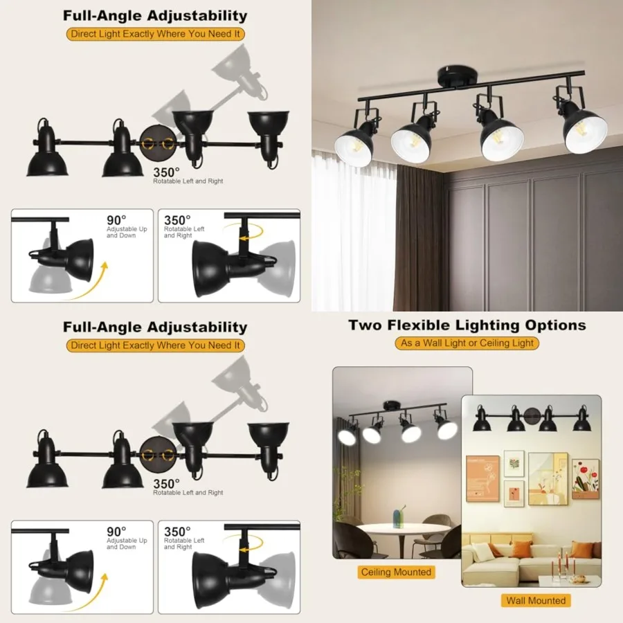 Track Lighting Fixtures Ceiling, Adjustable Ceiling Spot Light, Industrial LED Track Lights Black Spotlight Indoor for Kitchen,
Track Lighting Fixtures Ceiling, Adjustable Ceiling Spot Light, Industrial LED Track Lights Black Spotlight Indoor for Kitchen,