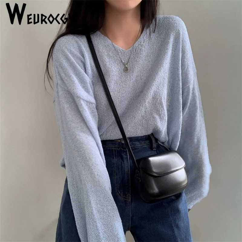 2023 Autumn Winter New Style Women V-Neck Loose Knitted Sweaters Long Sleeve Solid Casual Pullovers For Women Streetwear Sweater
2023 Autumn Winter New Style Women V-Neck Loose Knitted Sweaters Long Sleeve Solid Casual Pullovers For Women Streetwear Sweater