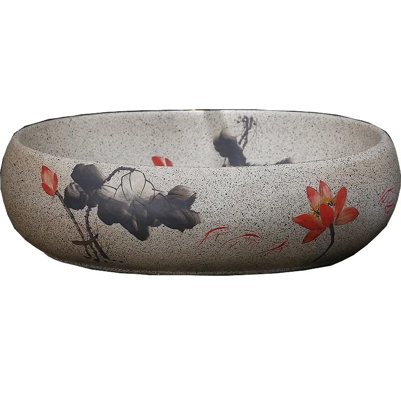 Ceramic, face basin, oval matte freehand lotus basin, wash basin
Ceramic, face basin, oval matte freehand lotus basin, wash basin