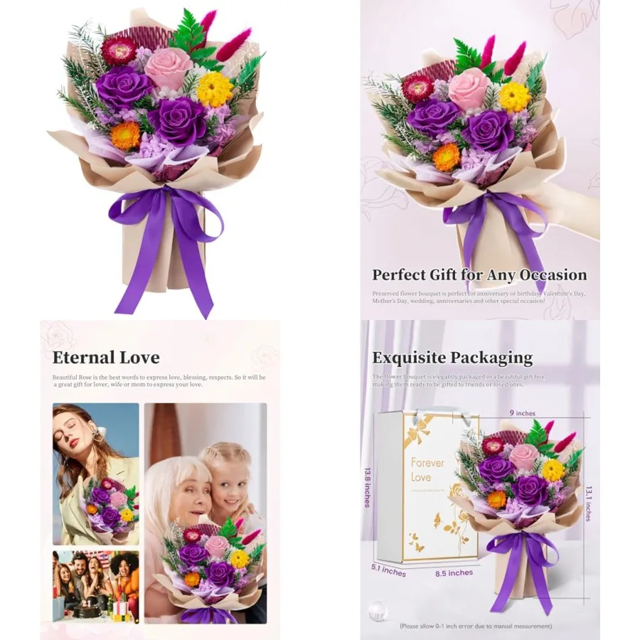 Forever Flowers Gifts for Mom, Mothers Day Preserved Flowers Bouquet Birthday Gifts for Her, Preserved Roses for Grandma Wife A
Forever Flowers Gifts for Mom, Mothers Day Preserved Flowers Bouquet Birthday Gifts for Her, Preserved Roses for Grandma Wife A