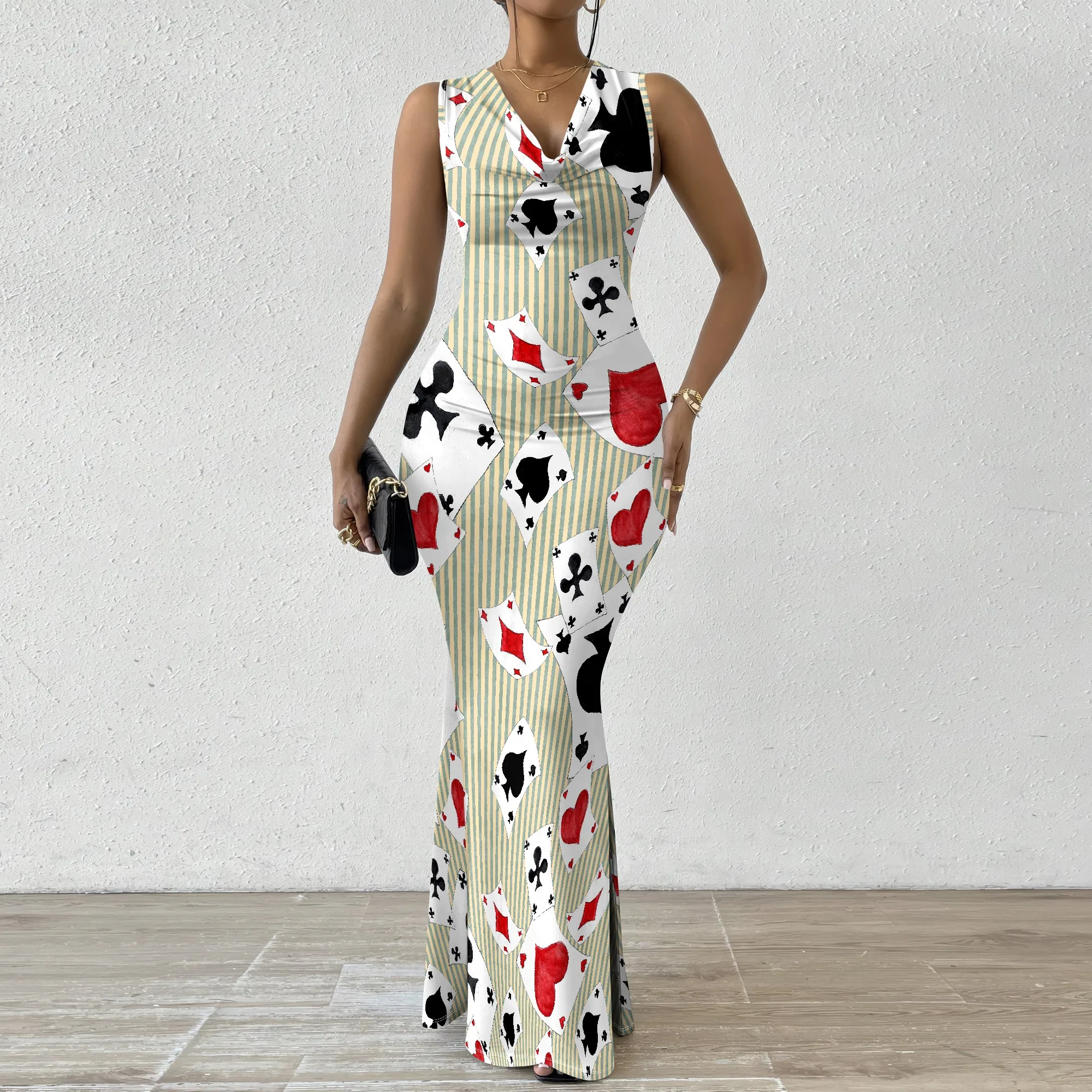 Card Print Bodycon Maxi Dress XS-2XL - Bold Dress for Theme Parties, Fun Nights Out, and Casual Events
Card Print Bodycon Maxi Dress XS-2XL - Bold Dress for Theme Parties, Fun Nights Out, and Casual Events
