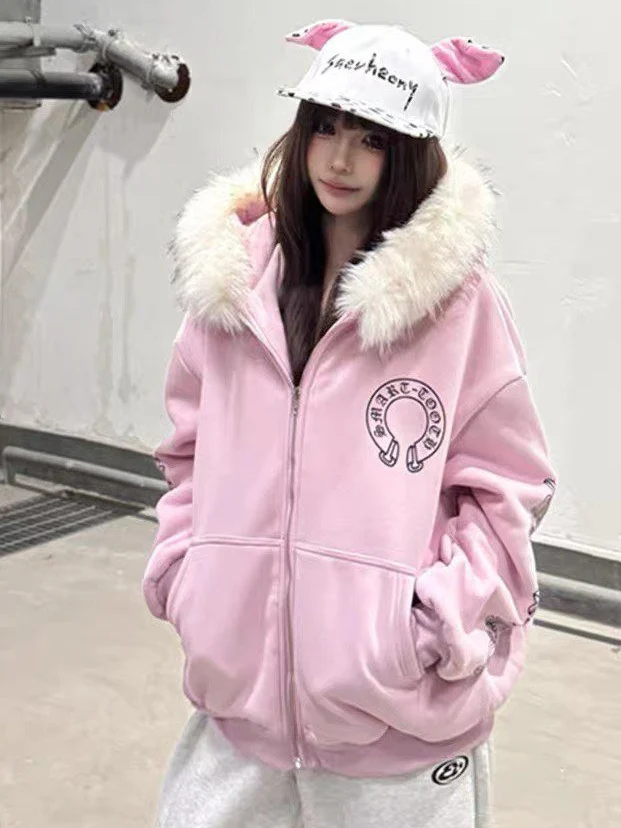 plus Size Hoodie Women's Thickened Fleece Lined Loose Fit Hooded Sweatshirt with Fur Collar for Autumn And Winter Casual Wear
plus Size Hoodie Women's Thickened Fleece Lined Loose Fit Hooded Sweatshirt with Fur Collar for Autumn And Winter Casual Wear