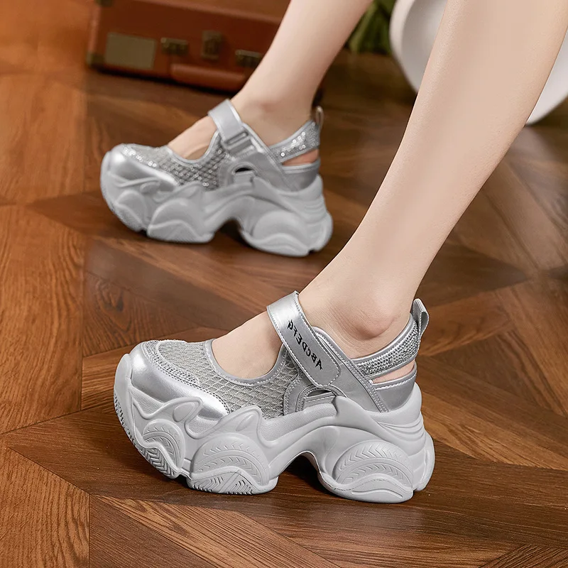 Thick-soled Sandals Summer 2026 New Versatile Shoes Inner Height Increasing 8CM Women's Shoes Rhinestone Mesh Breathable Shoes
Thick-soled Sandals Summer 2026 New Versatile Shoes Inner Height Increasing 8CM Women's Shoes Rhinestone Mesh Breathable Shoes