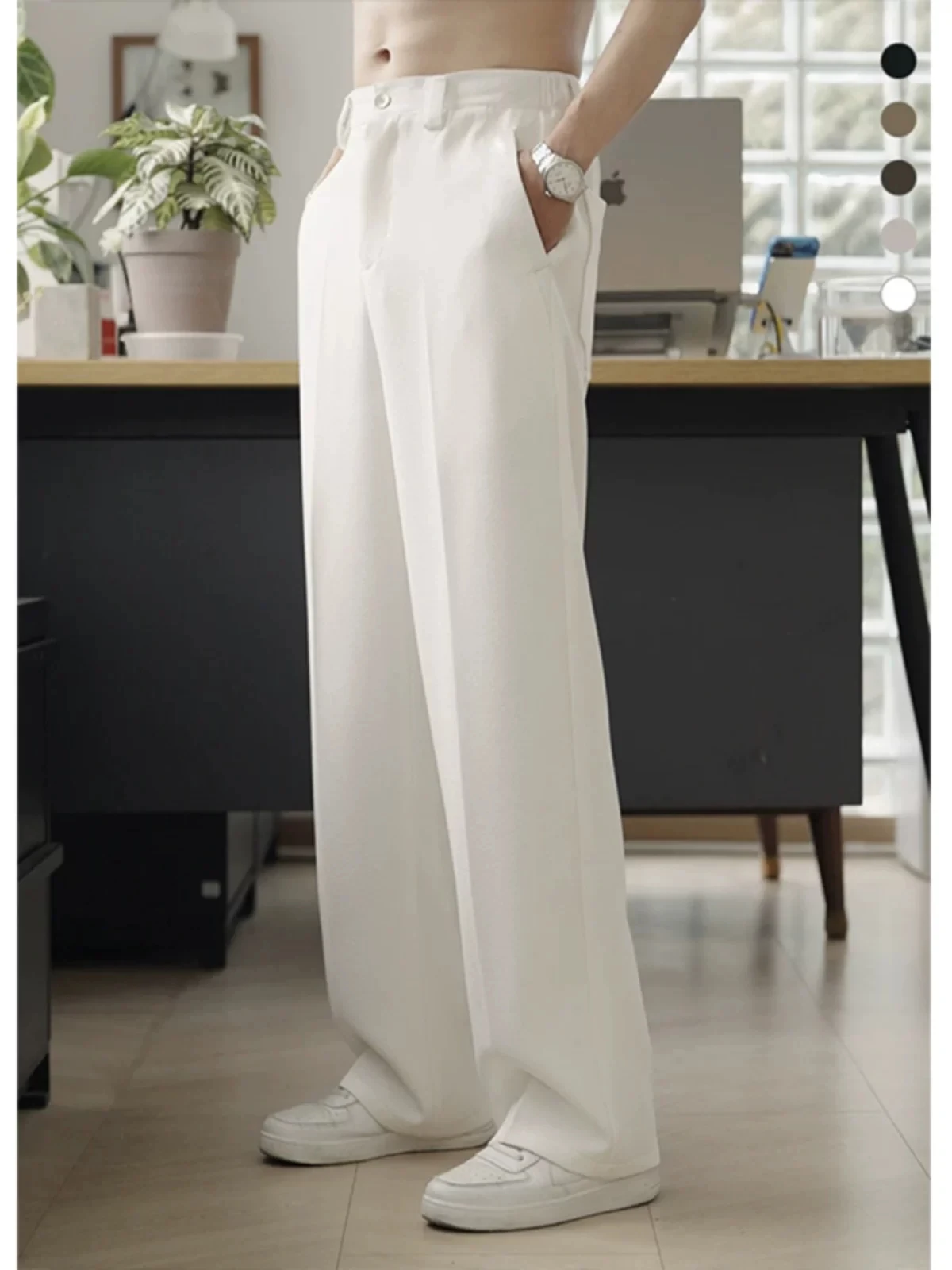 Мужские повседневные брюки премиум-класса из шелковистого шифона, не требующие глажки, свободного кроя, с низкой посадкой, на пуговицах, модные
Мужские повседневные брюки премиум-класса из шелковистого шифона, не требующие глажки, свободного кроя, с низкой посадкой, на пуговицах, модные