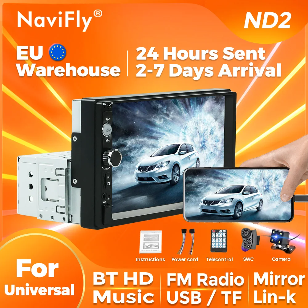 NaviFly 1DIN MP5-плеер 7-дюймовый HD-видео Smart HD сенсорный экран Автомобильный радиоприемник Авторадио USB BT TF-карта для универсального мультимедийного плеер
NaviFly 1DIN MP5-плеер 7-дюймовый HD-видео Smart HD сенсорный экран Автомобильный радиоприемник Авторадио USB BT TF-карта для универсального мультимедийного плеер