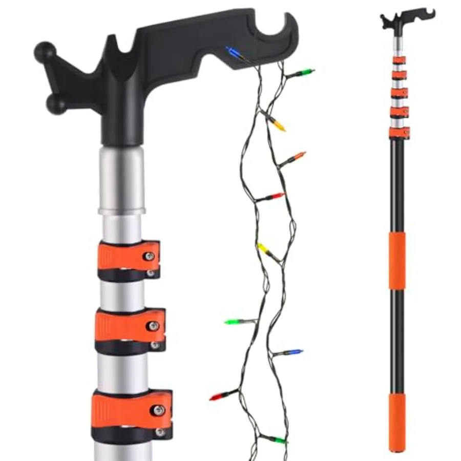 5- Long Telescopic Extension Pole with Utility Hook Ladderless christmas light pole hanger tool Installing and Hanging String L
5- Long Telescopic Extension Pole with Utility Hook Ladderless christmas light pole hanger tool Installing and Hanging String L