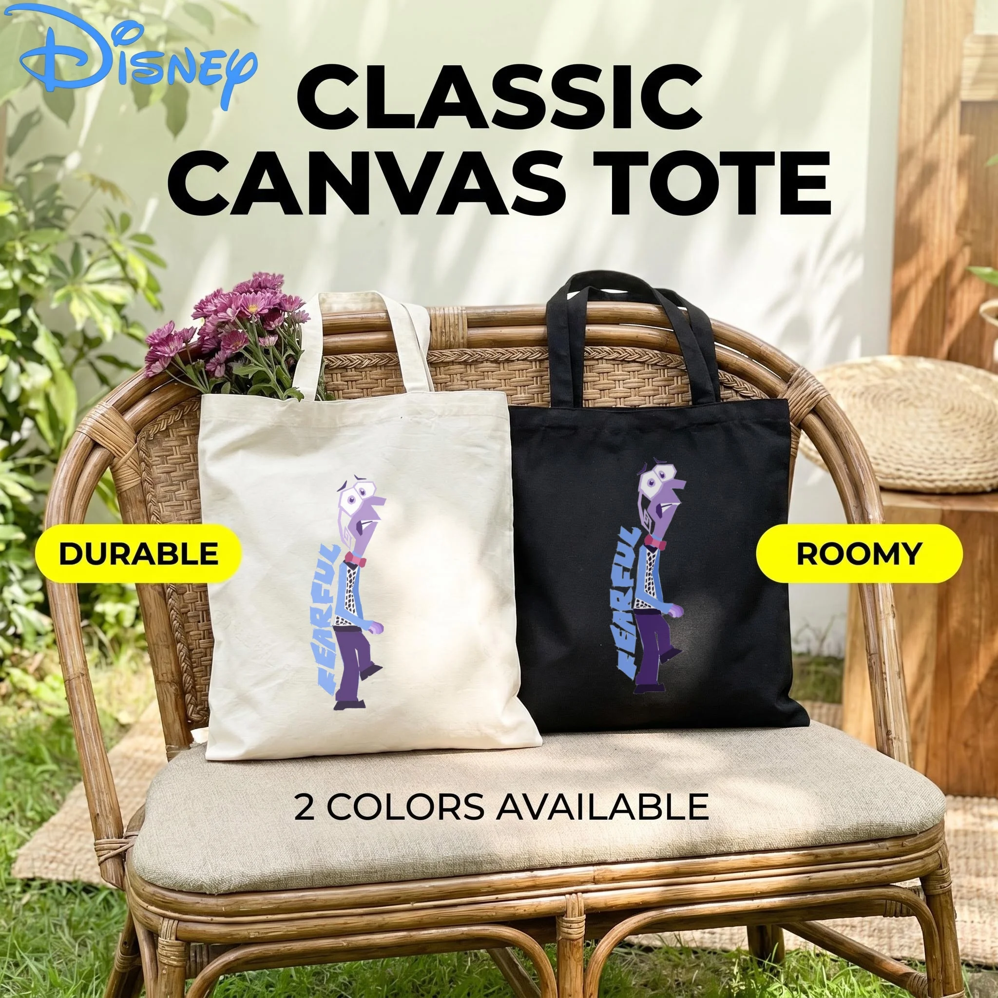 1PC Disney Inside Out 2 Canvas Tote Bag, Fear Print Eco-friendly Shoulder Bag
1PC Disney Inside Out 2 Canvas Tote Bag, Fear Print Eco-friendly Shoulder Bag