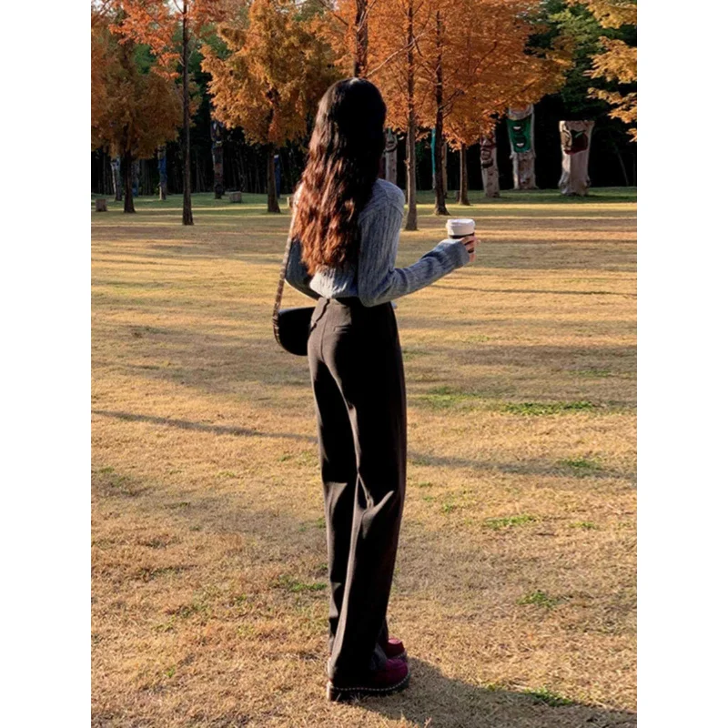Woolen Narrow Wide-Leg Pants Autumn and Winter2024New High Waist Thickened Straight-Leg Pants Small Commuter Fleece-lined Suit P
Woolen Narrow Wide-Leg Pants Autumn and Winter2024New High Waist Thickened Straight-Leg Pants Small Commuter Fleece-lined Suit P