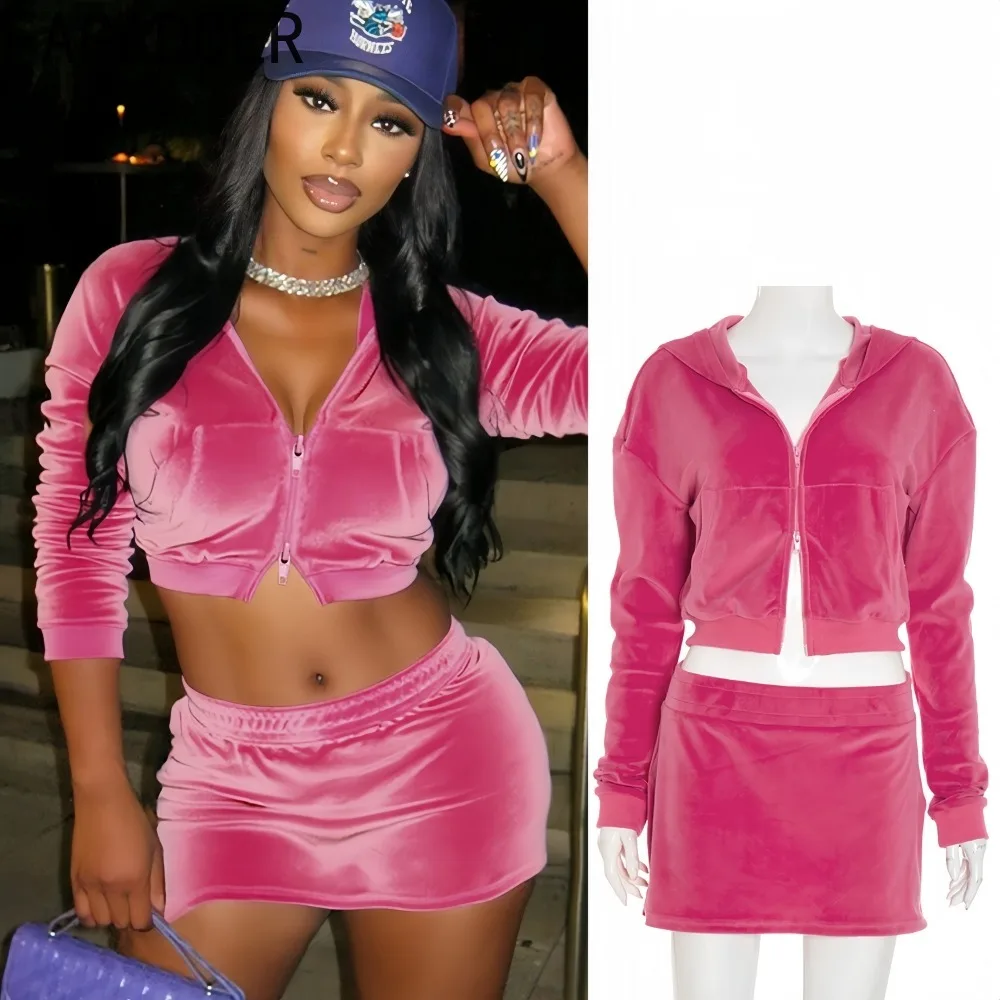 FAGADOER Autumn New Fashion Two Piece Outfits Woman Solid Color Pocket Patchwork Hooded Crop Jacket + Skirt Female Streetwear
FAGADOER Autumn New Fashion Two Piece Outfits Woman Solid Color Pocket Patchwork Hooded Crop Jacket + Skirt Female Streetwear